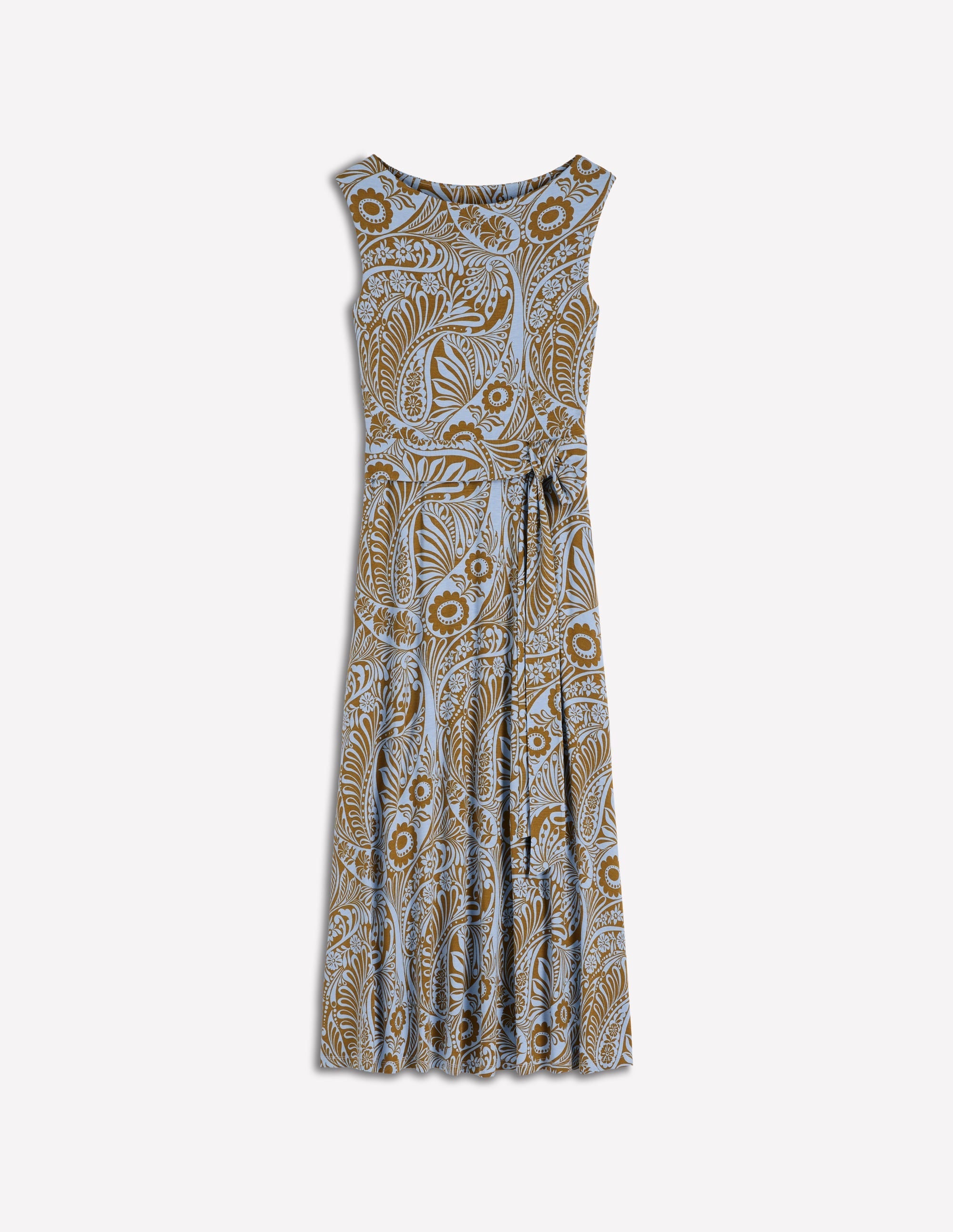 Tamsin Jersey Midi Dress-Blue, Enchanted Paisley
