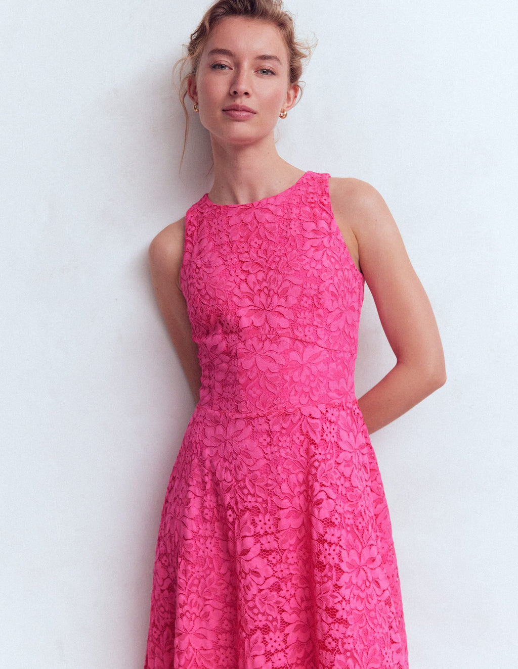 Silvia Boned Bodice Maxi Dress-Pink Punch Lace