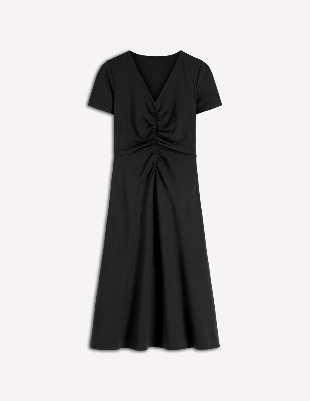 Una Ruched Front Ponte Dress-Black