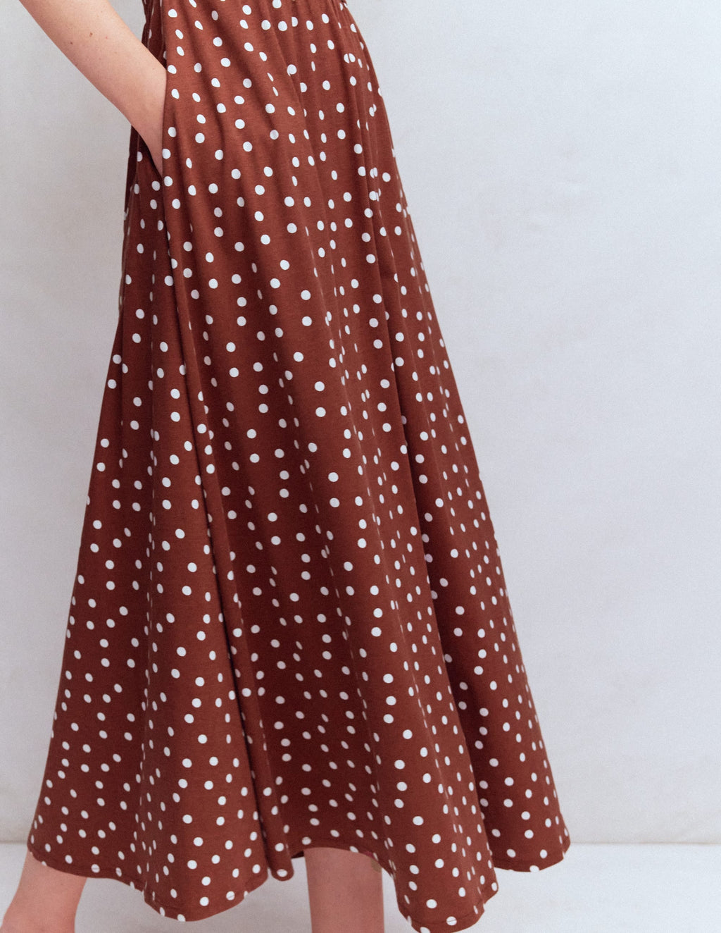 Saoirse Smock Back Dress-Roasted Brown, Painted Dot