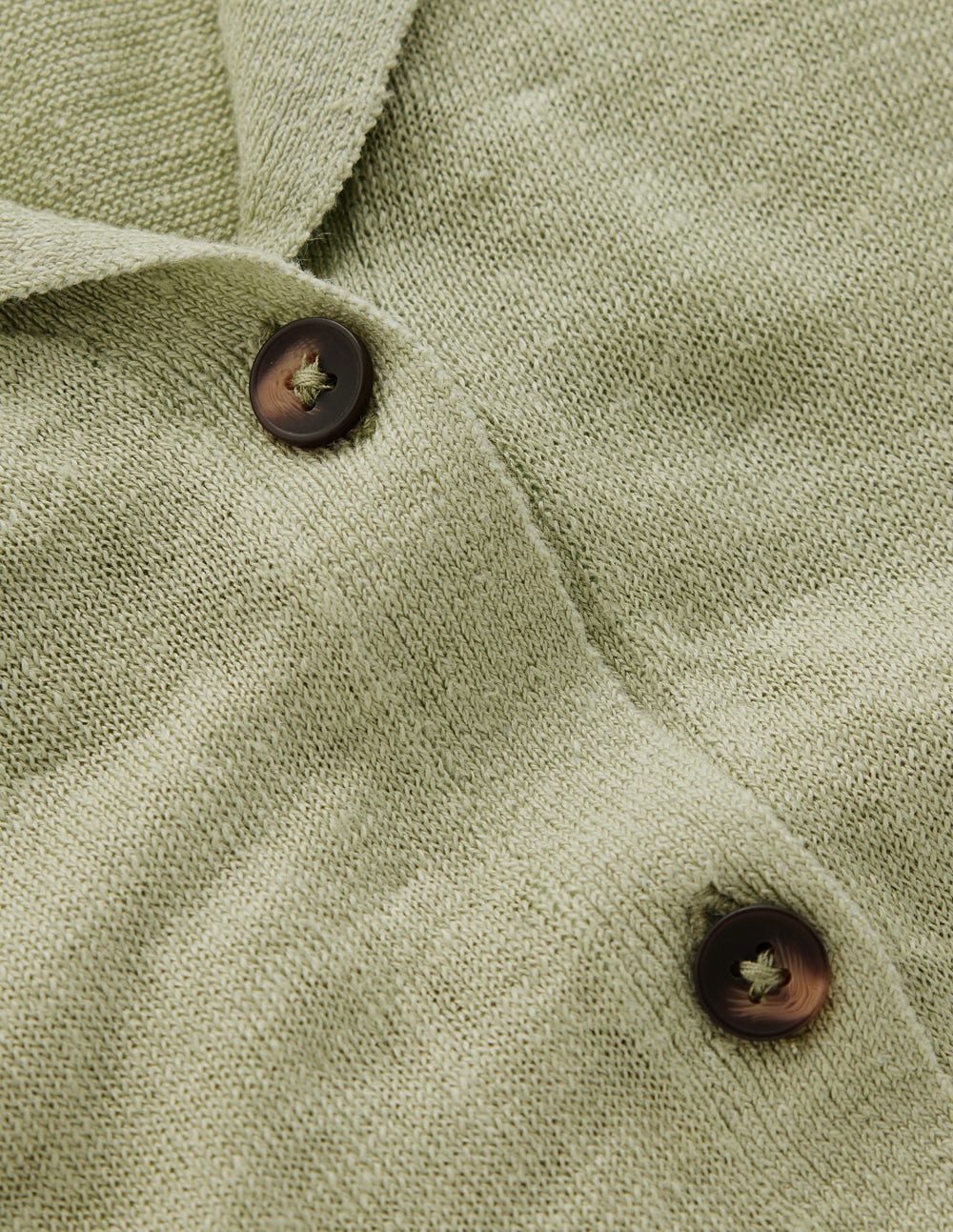 Agnes Collar Linen Cardigan-Green