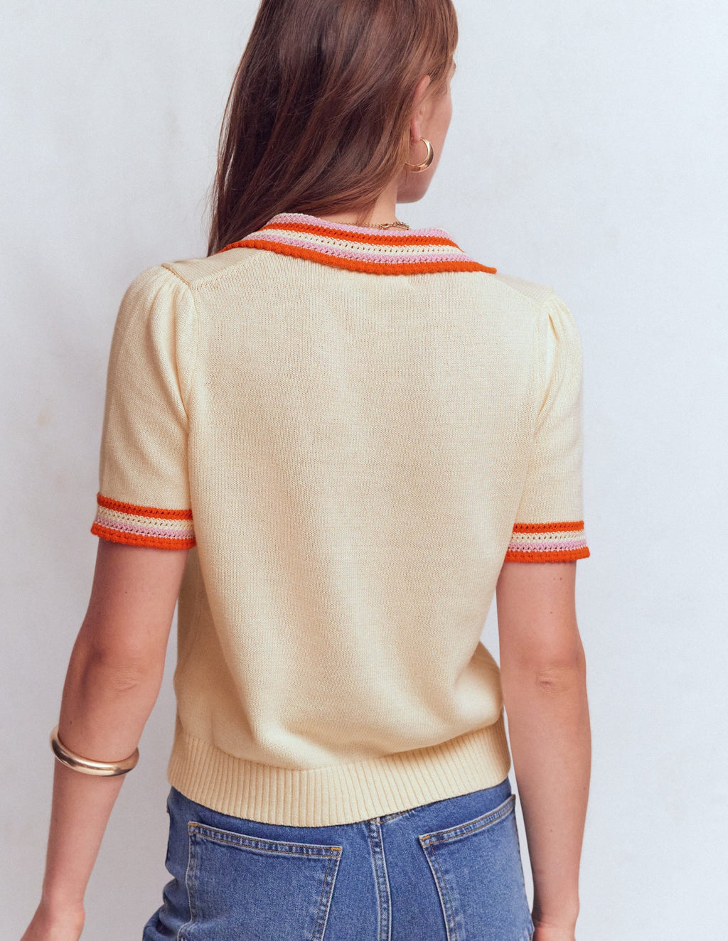 Saffron Crochet Trim Cardigan-Ivory