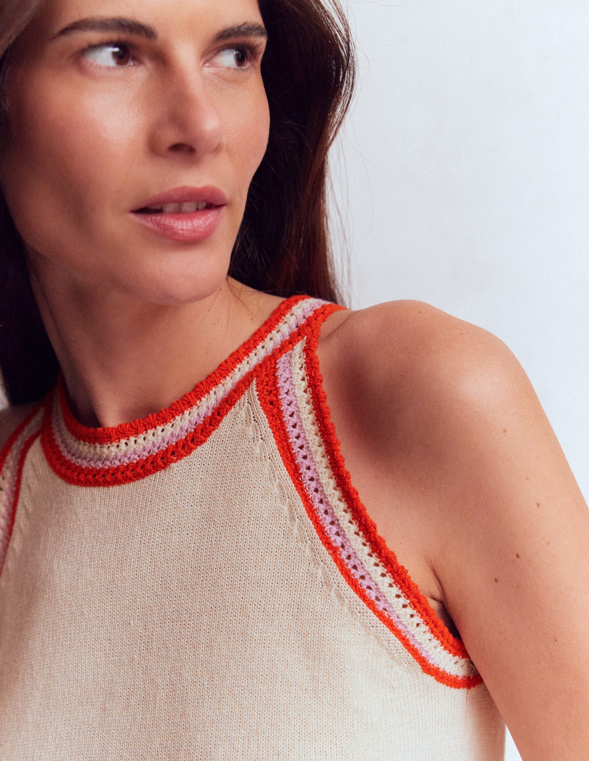 Saffron Crochet Racer Tank-Ivory