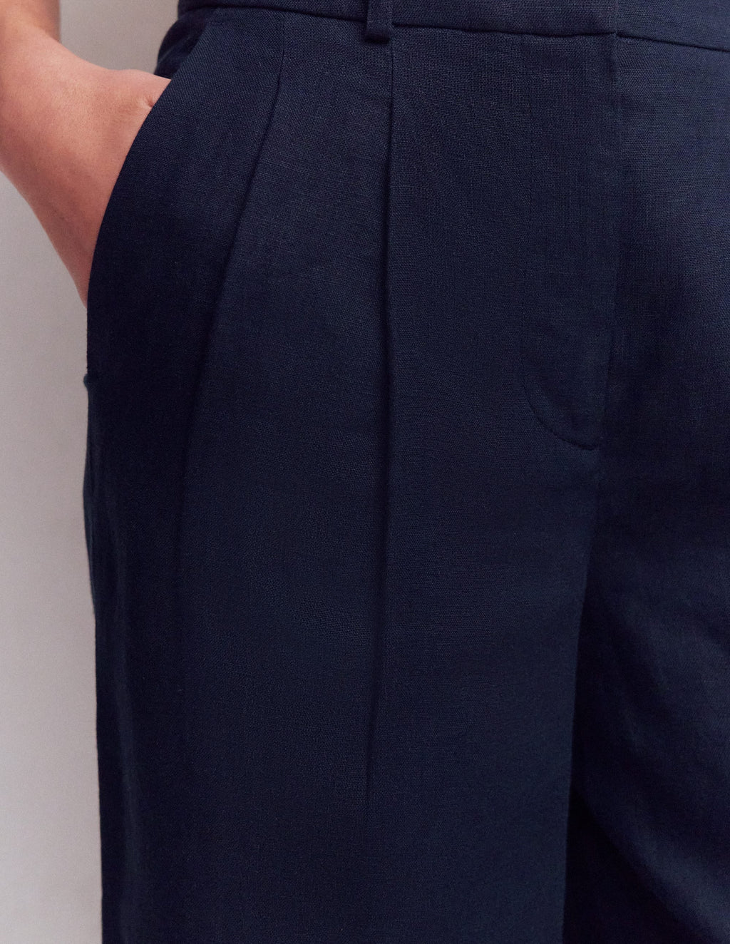 Bloomsbury Linen Pants-Navy