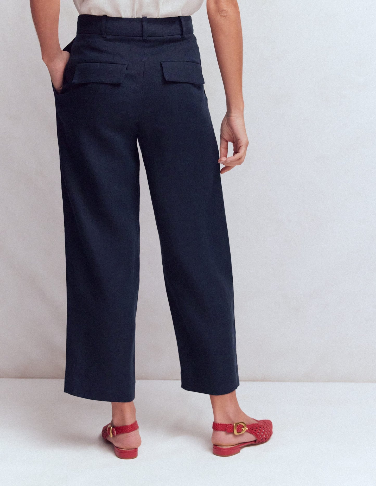 Bloomsbury Linen Pants-Navy