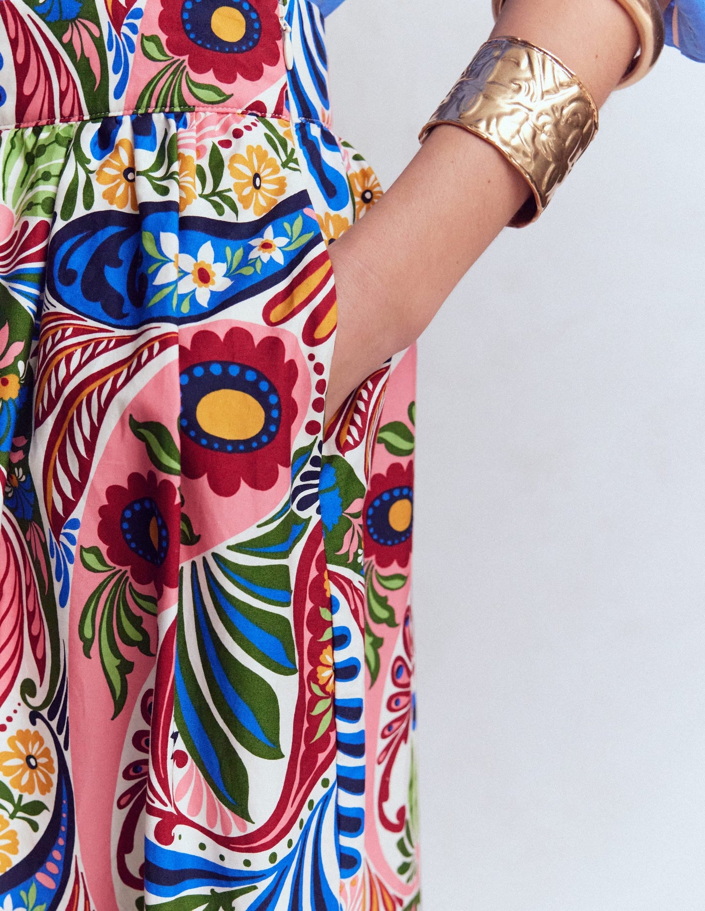 Abigail Poplin Maxi Skirt-Multi, Enchanted Paisley