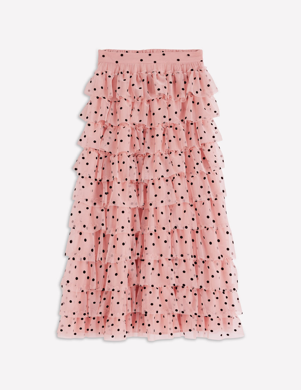 Tulle Tiered Skirt-Pink Painted Dot