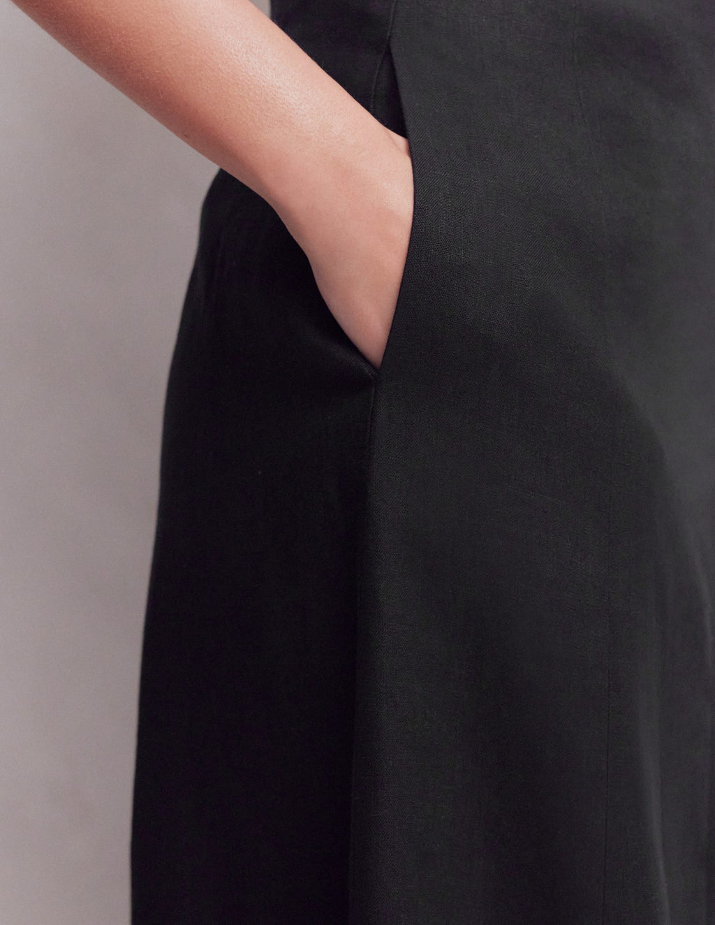 Miriam Linen Maxi Skirt-Black