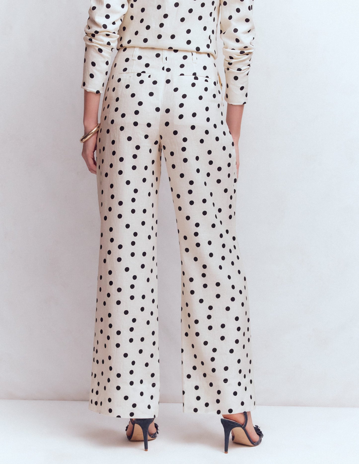 Mayfair Linen Pants-Ivory, Painted Dot