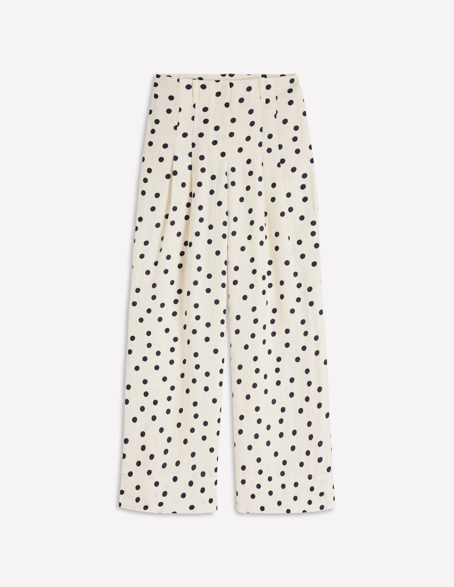 Mayfair Linen Pants-Ivory, Painted Dot