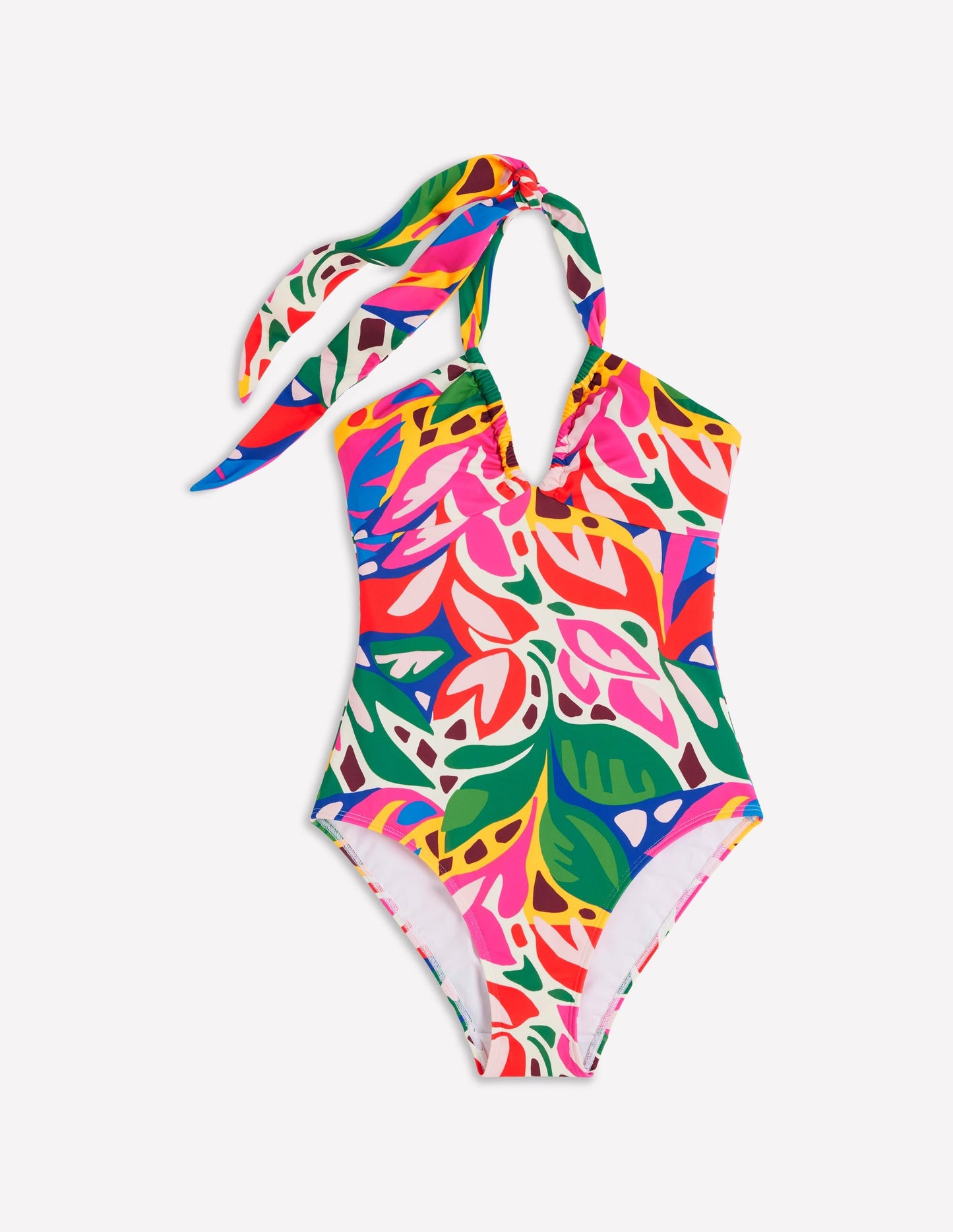 Minori Halter Tie Swimsuit-Multi, Leafy Cascade