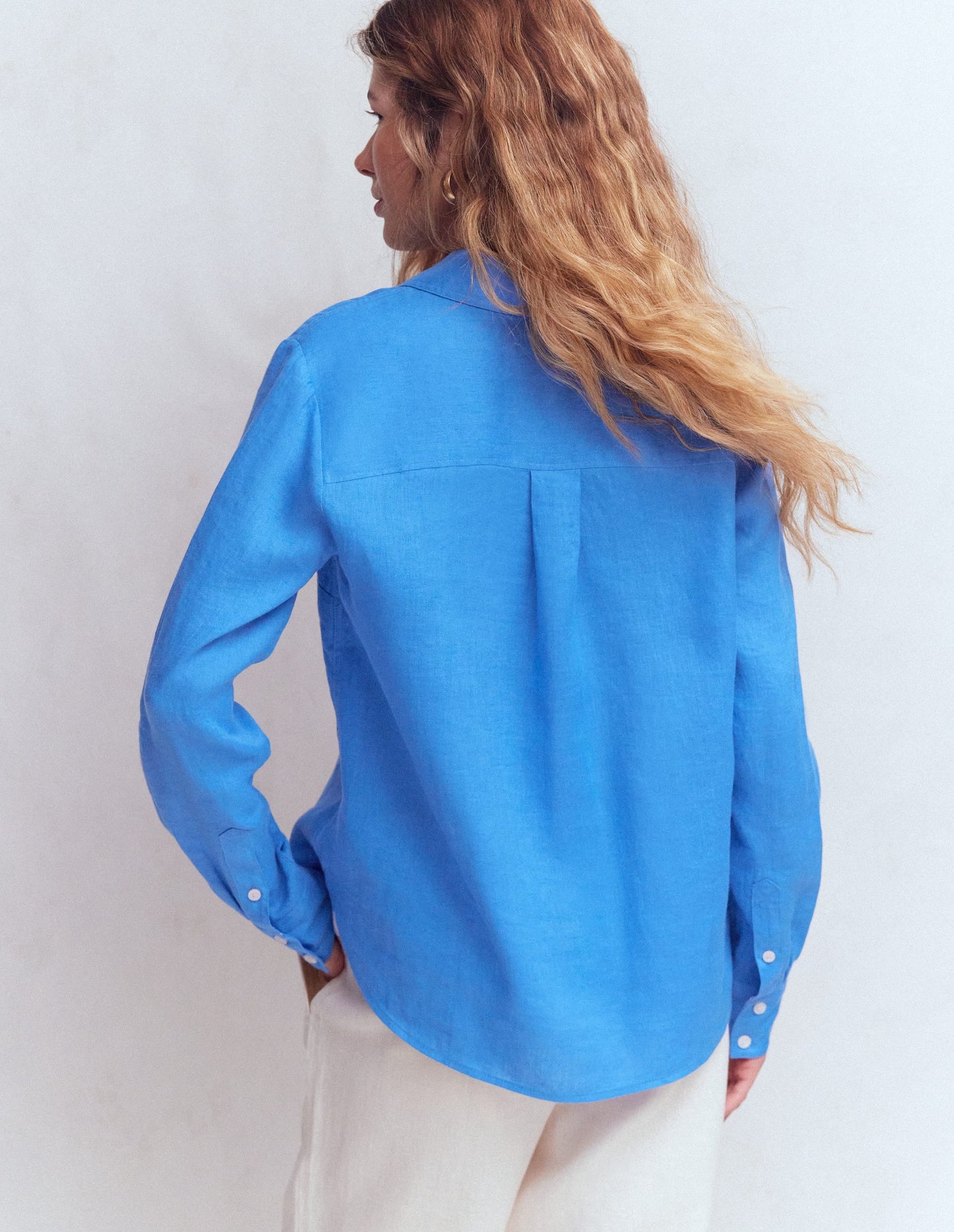 Sienna Linen Shirt-Regatta Blue
