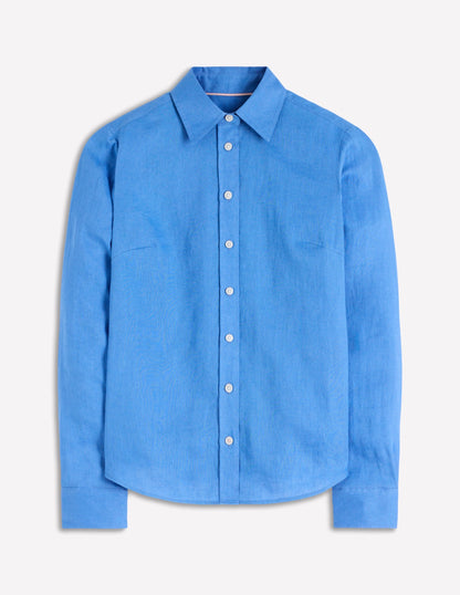Sienna Linen Shirt-Regatta Blue