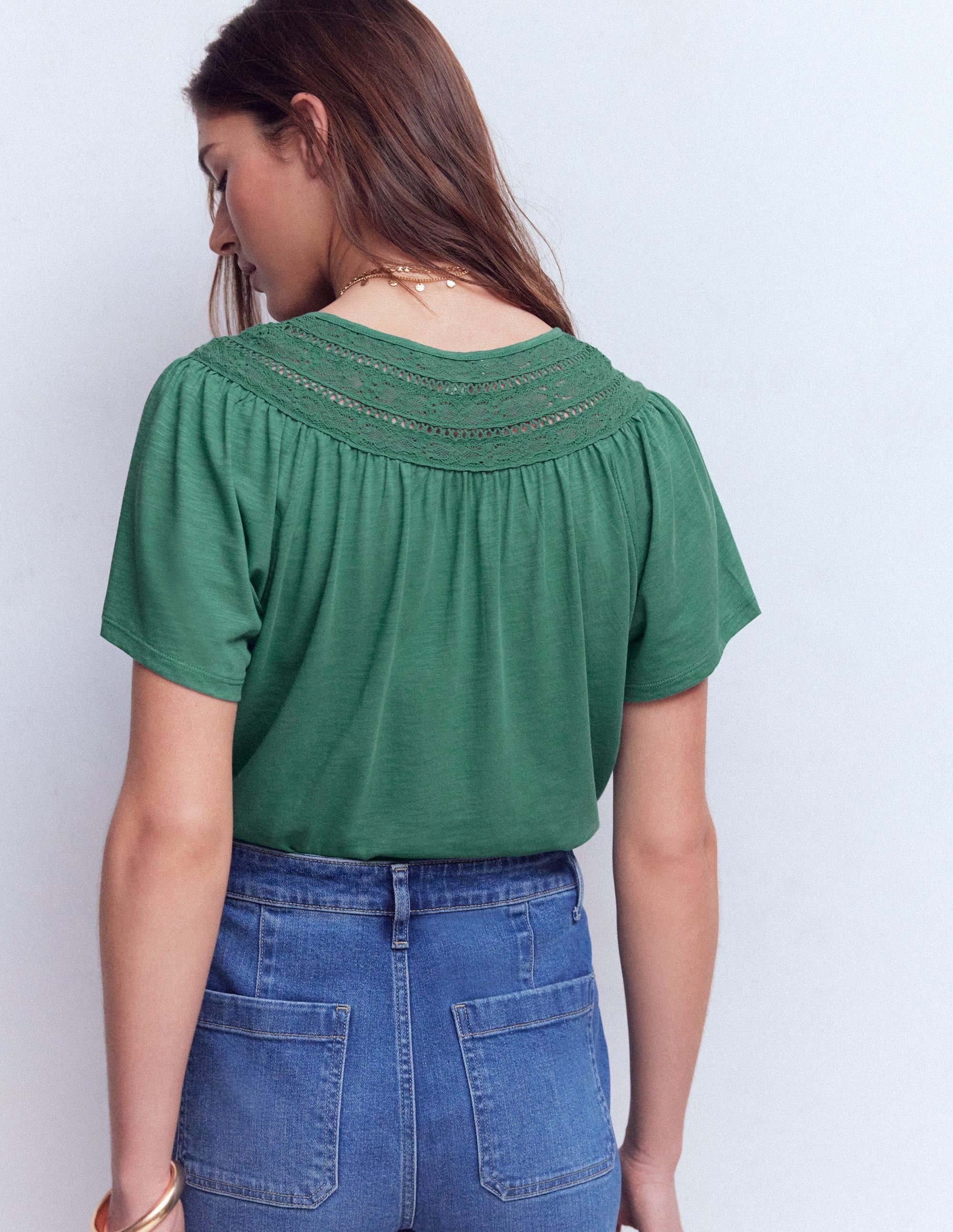 Edi Trim Detail T-shirt-Deep Sea