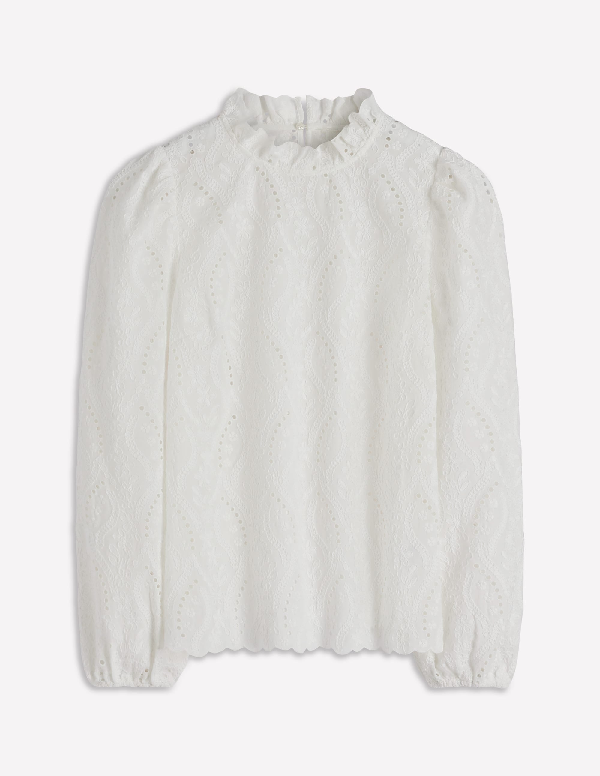 Puff Sleeve Interest Top-Ivory