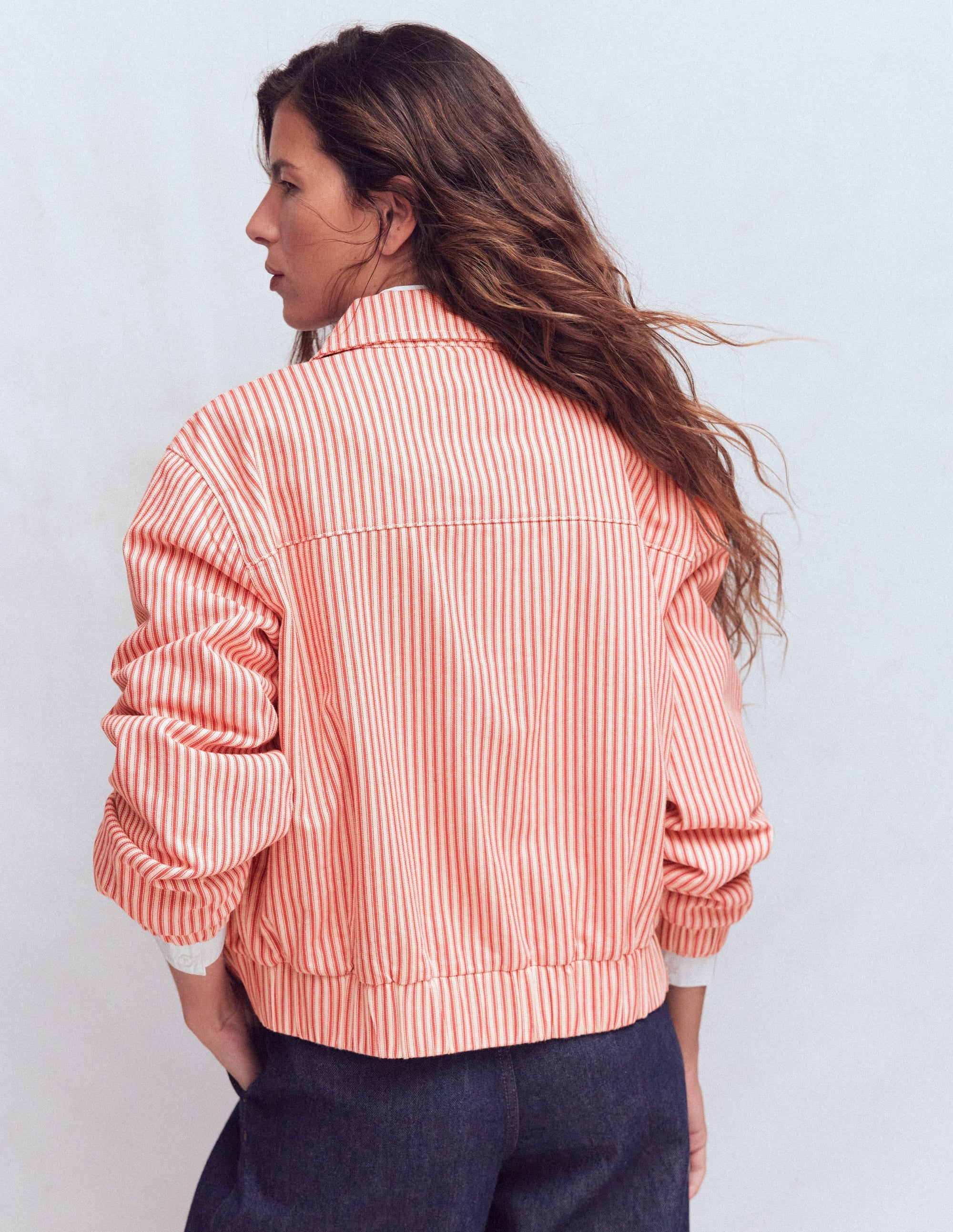 Harrington Jacket-Red Tram Stripe