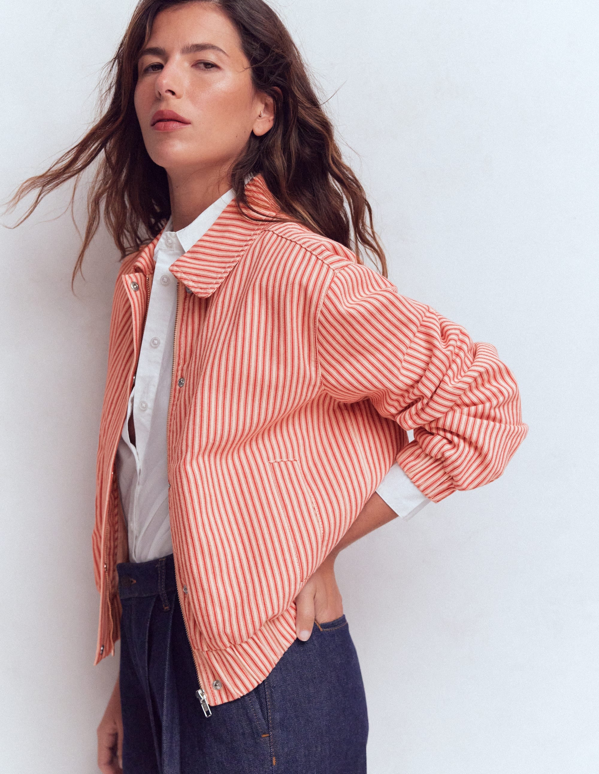 Harrington Jacket-Red Tram Stripe
