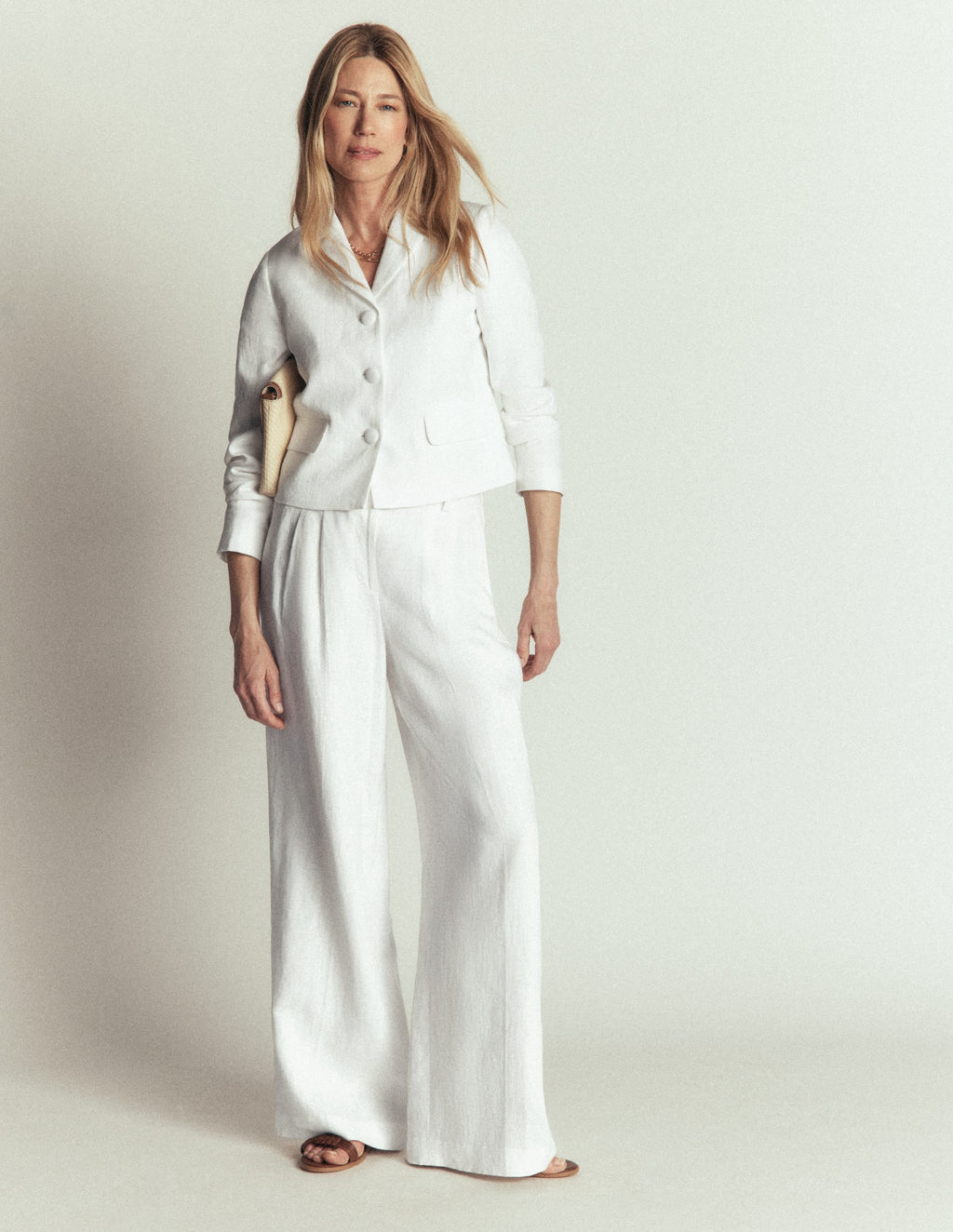 Dartmouth Linen Blazer-White