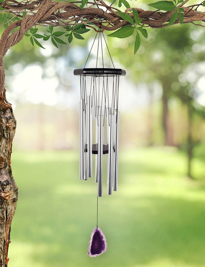 27" Purple Agate Wind Chime Garden Decor