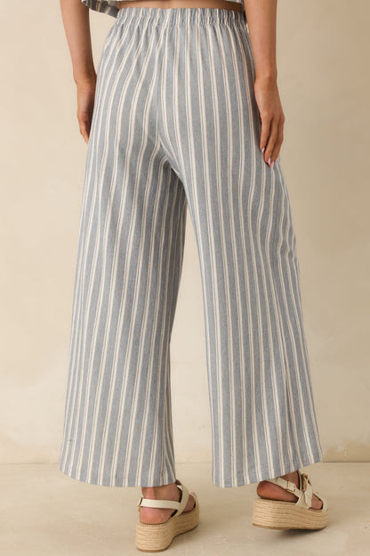 Z Supply Scout Grey & White Cotton Knit Stripe Pants