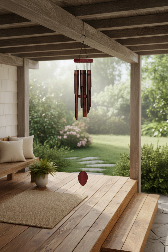 35" Plum Bamboo Wind Chime Garden Decor