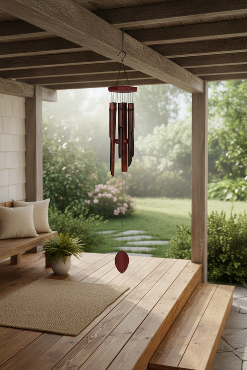 35" Plum Bamboo Wind Chime Garden Decor