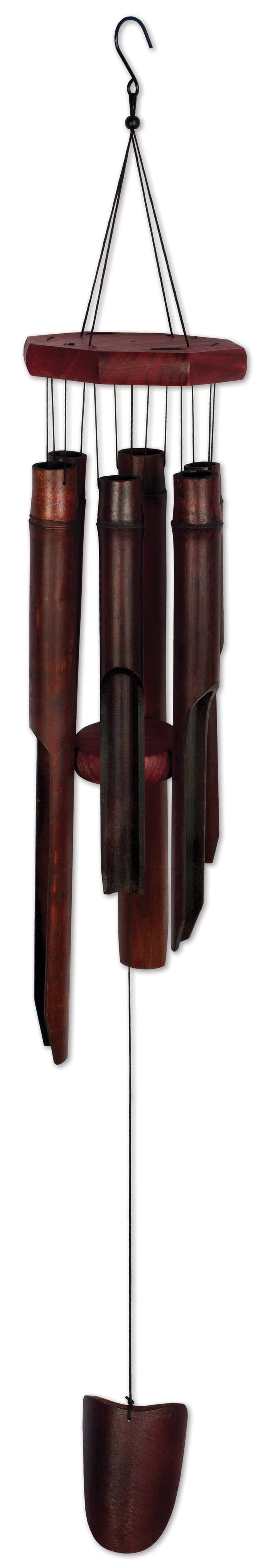 35" Plum Bamboo Wind Chime Garden Decor