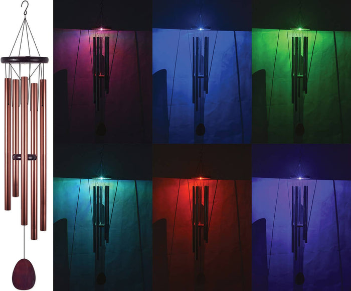 36" Bronze Multi Color Solar Wind Chime