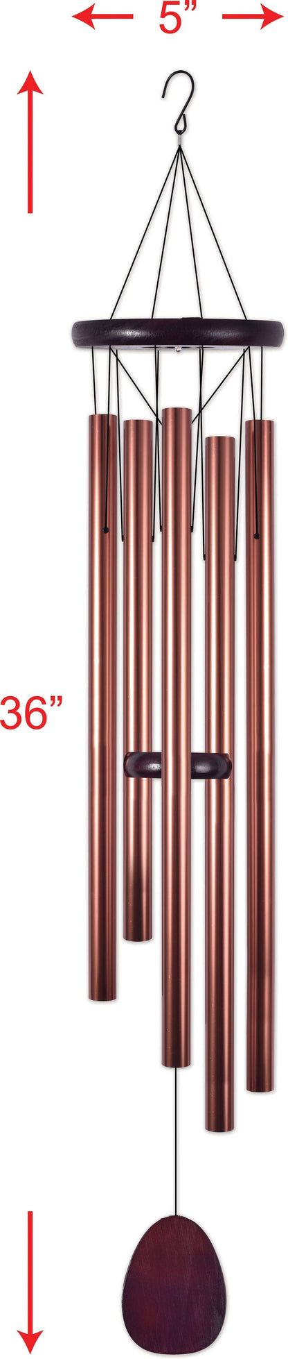 36" Bronze Multi Color Solar Wind Chime