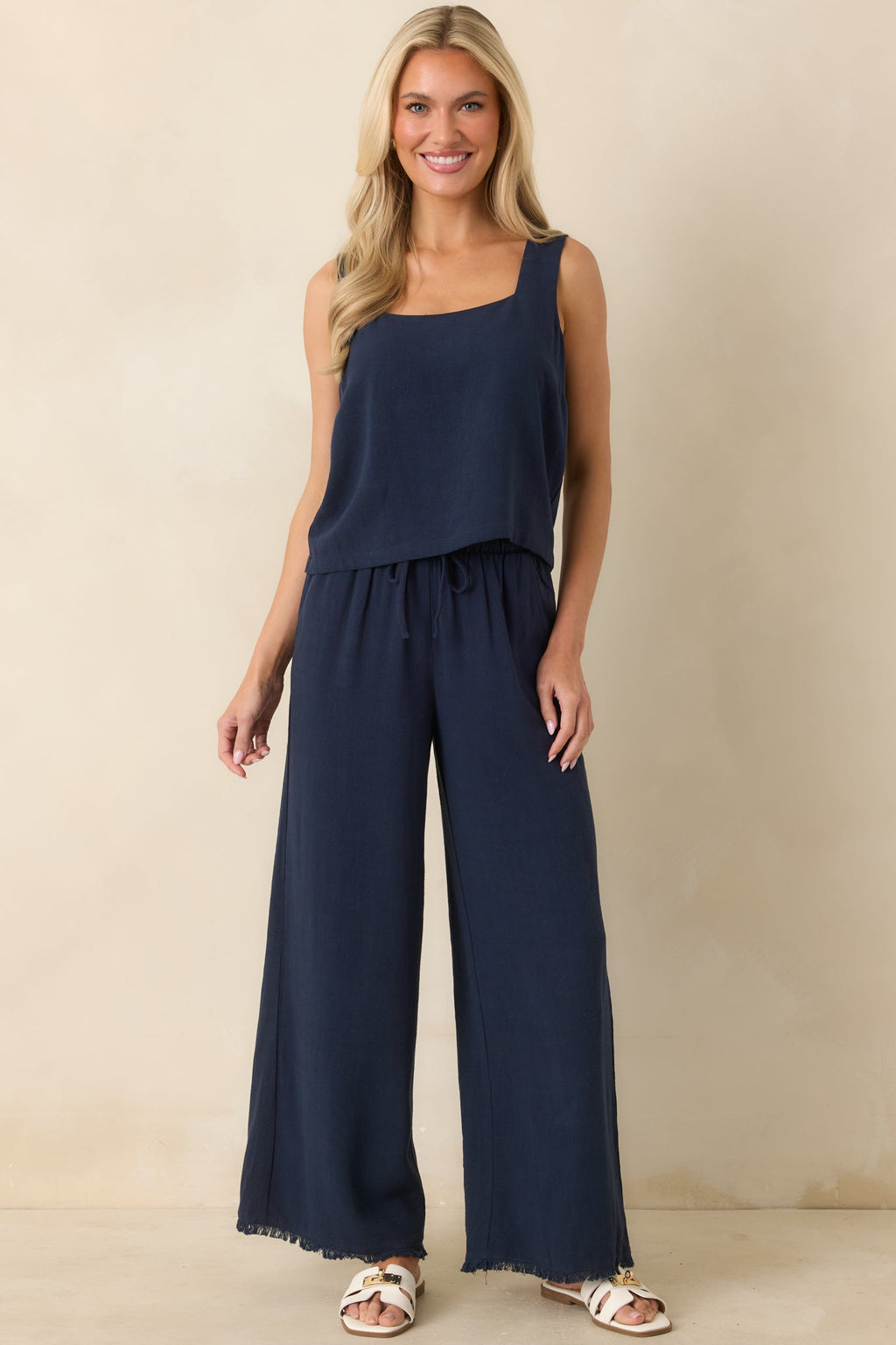 Z Supply Soren Navy Blue Linen Pants