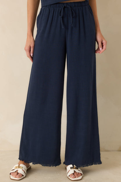Z Supply Soren Navy Blue Linen Pants