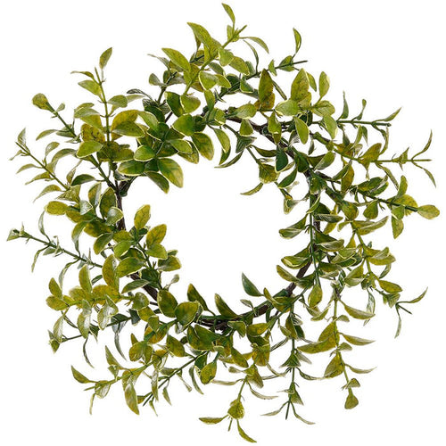 4.5" green boxwood candle ring for farmhouse home decor from Magnolias Home Decor