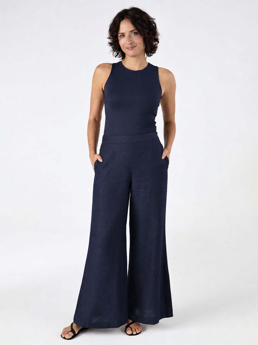 Laurel Linen Pant - Navy