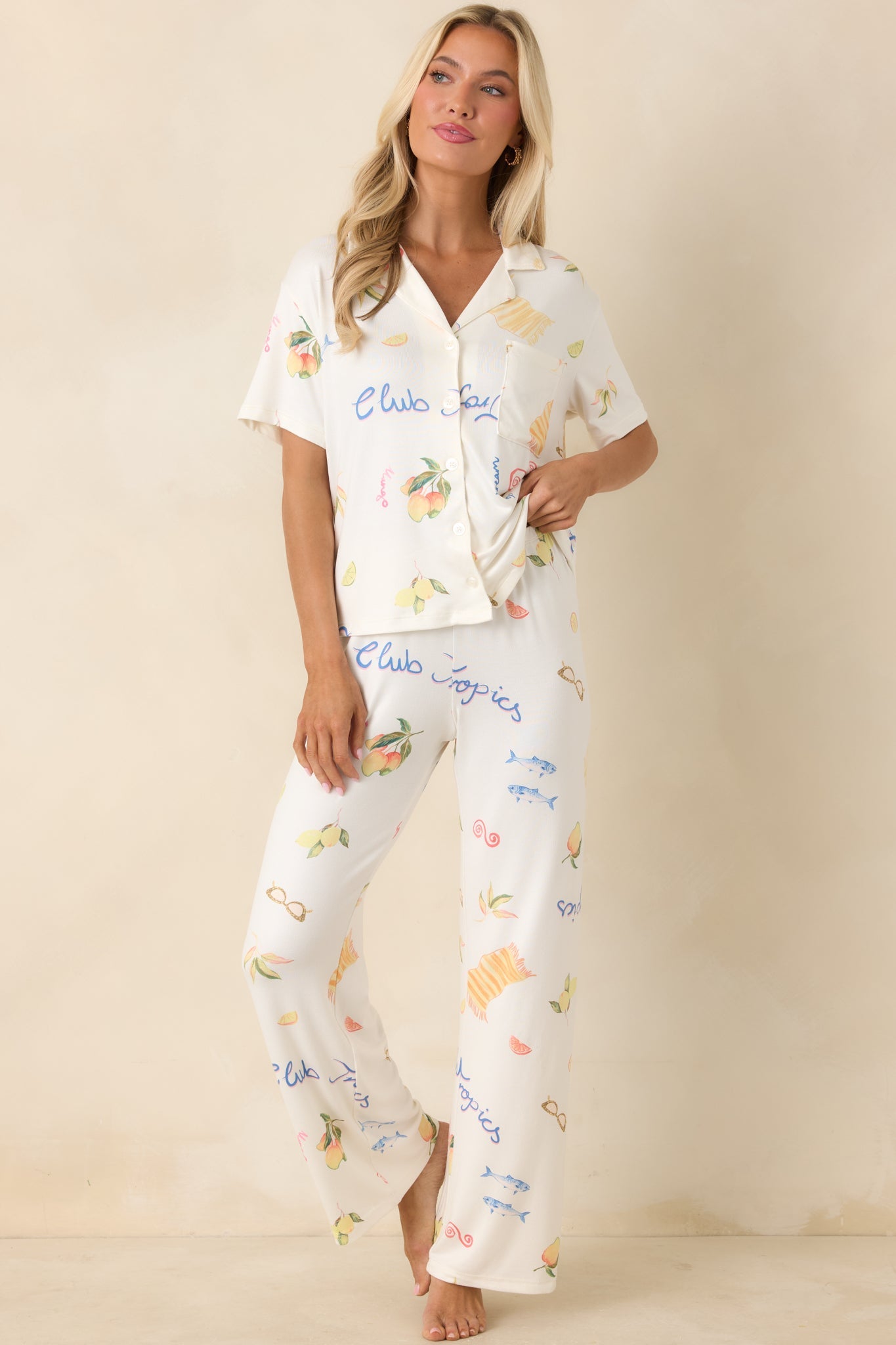 Z Supply Vanilla Ice Beach Days Pajama Top