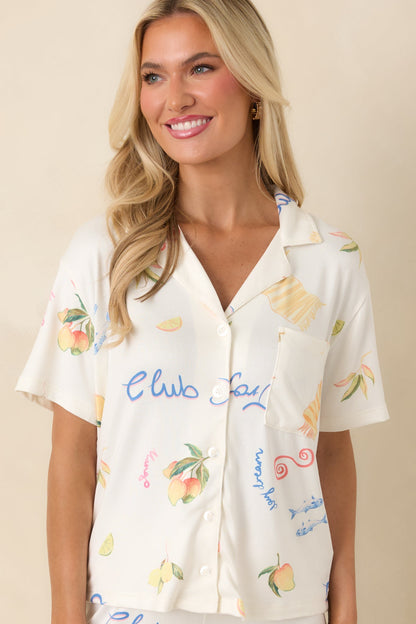 Z Supply Vanilla Ice Beach Days Pajama Top