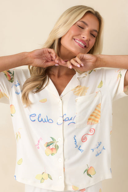 Z Supply Vanilla Ice Beach Days Pajama Top