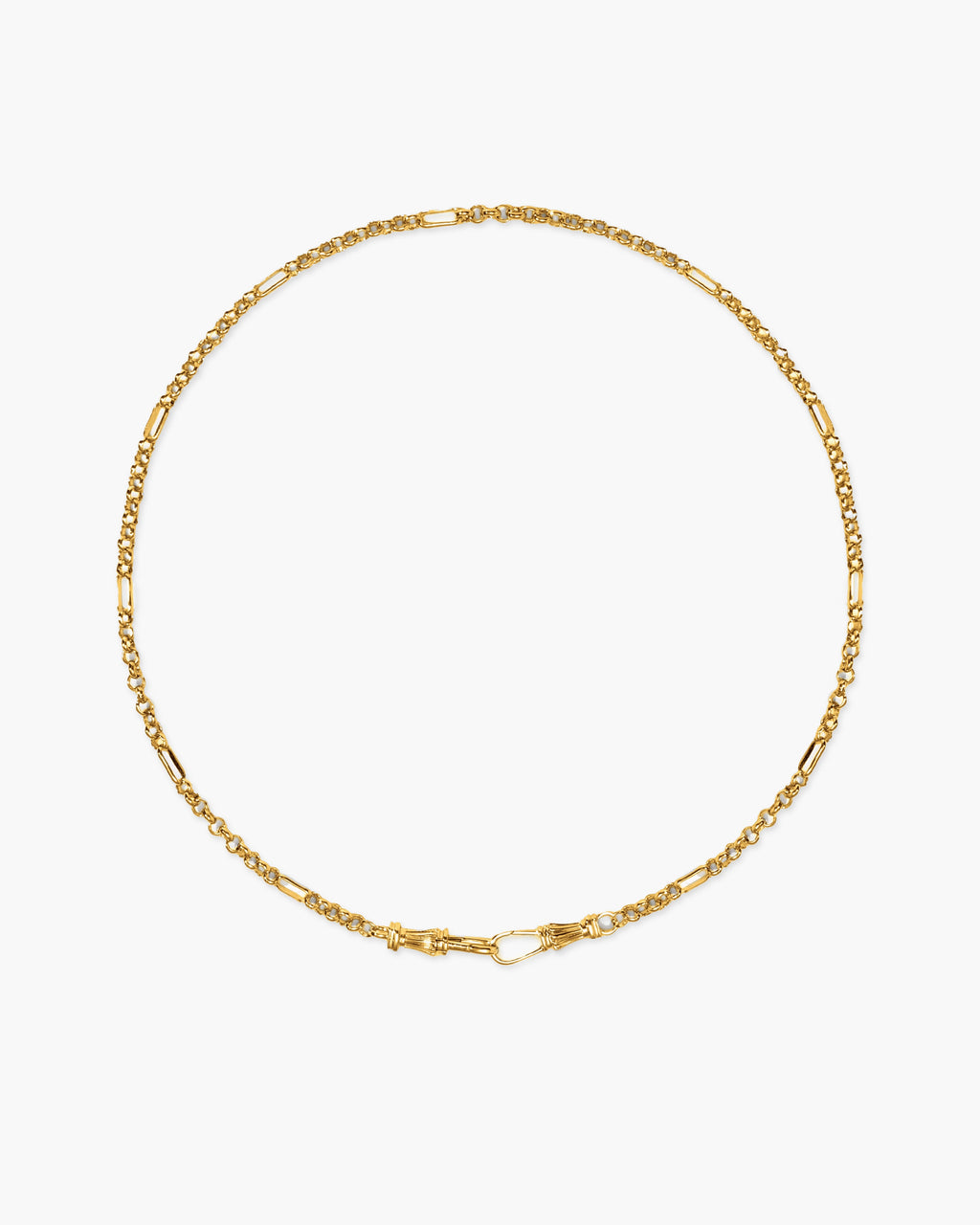Deco Clasp Chain Necklace in Gold
