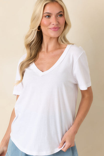 Z Supply White Elara Cotton Jersey Top