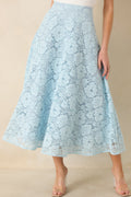 Soft Daylight Light Blue Guipure Maxi Skirt