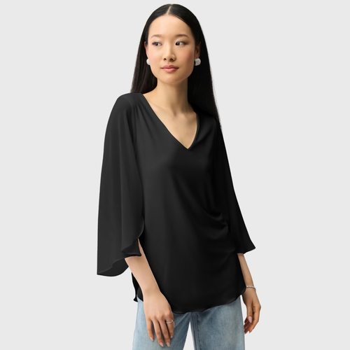 Joseph Ribkoff Silky Knit Straight Tunic With Chiffon Tulip Sleeves
