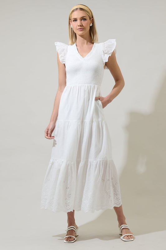 Aleah Sunfire Tiered Midi Dress