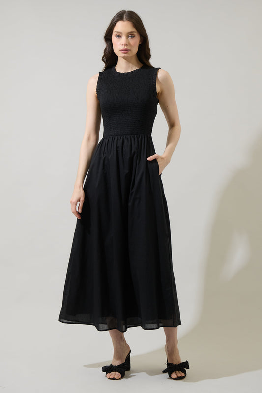 Cecil Smocked Midi Dress