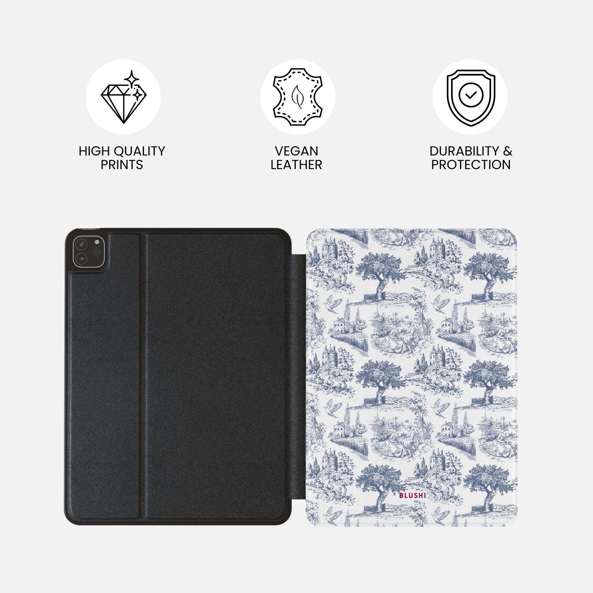 Secret Garden – Blue Toile de Jouy iPad Case