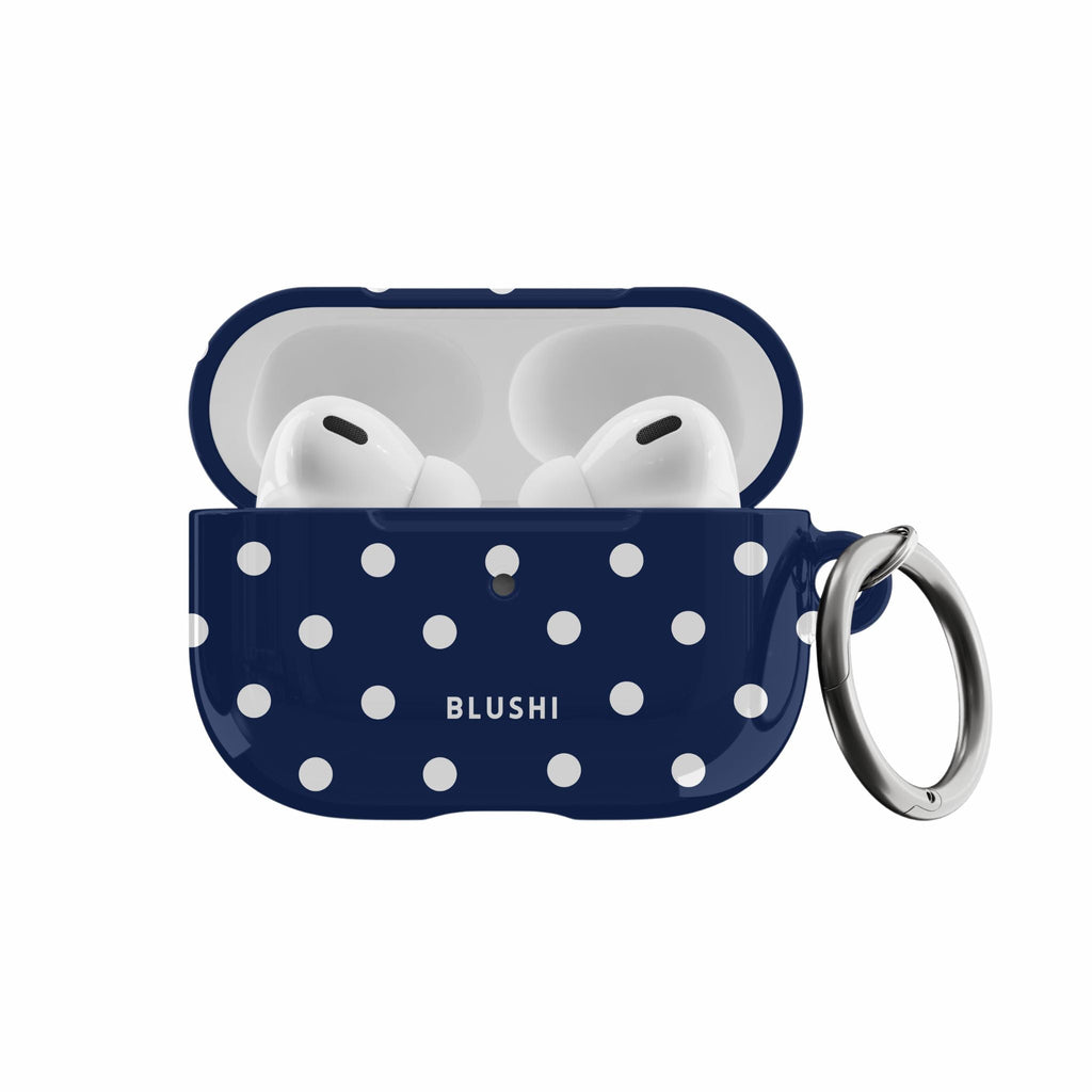 Polka Dots Navy & White AirPods Case