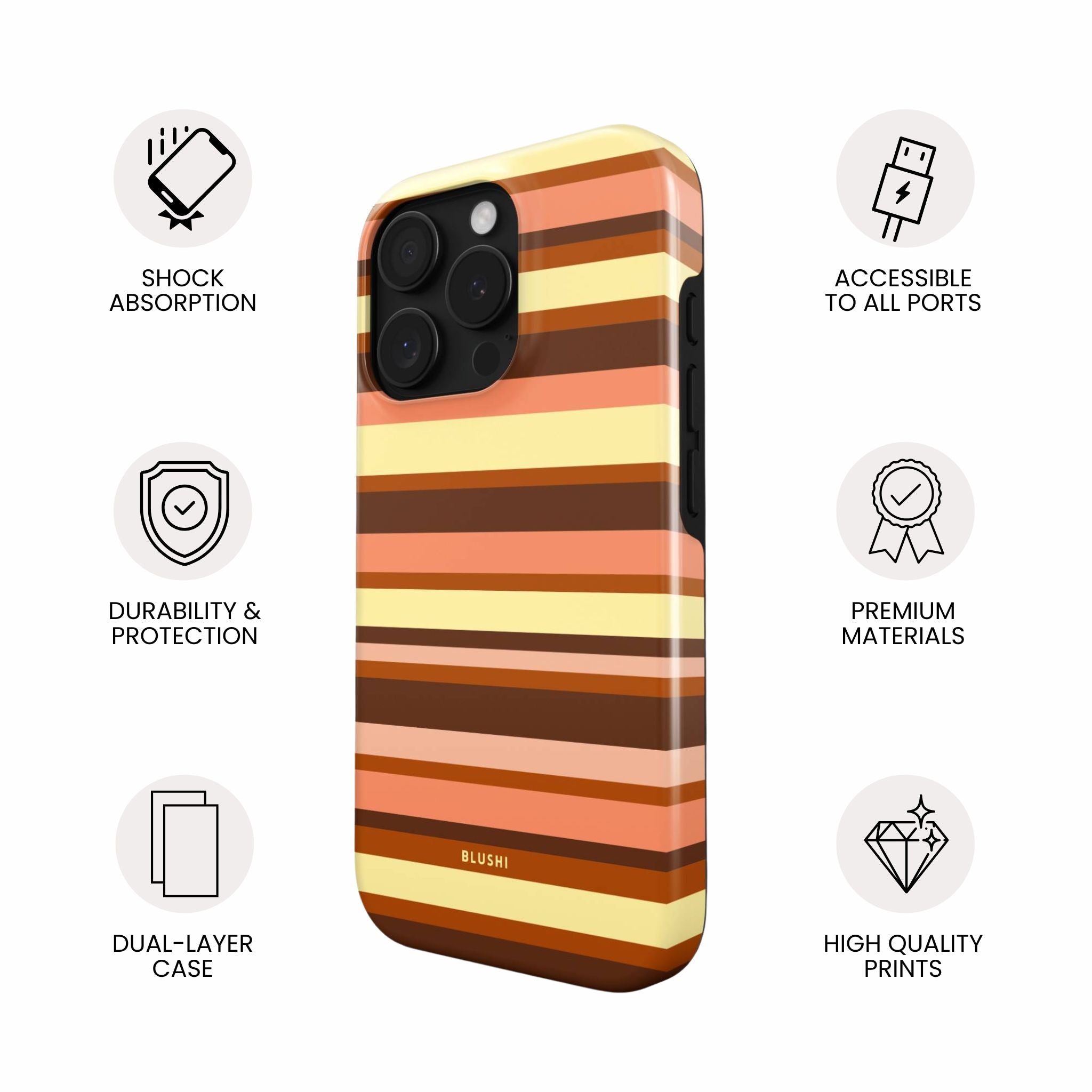 Terracotta Striped Phone Case