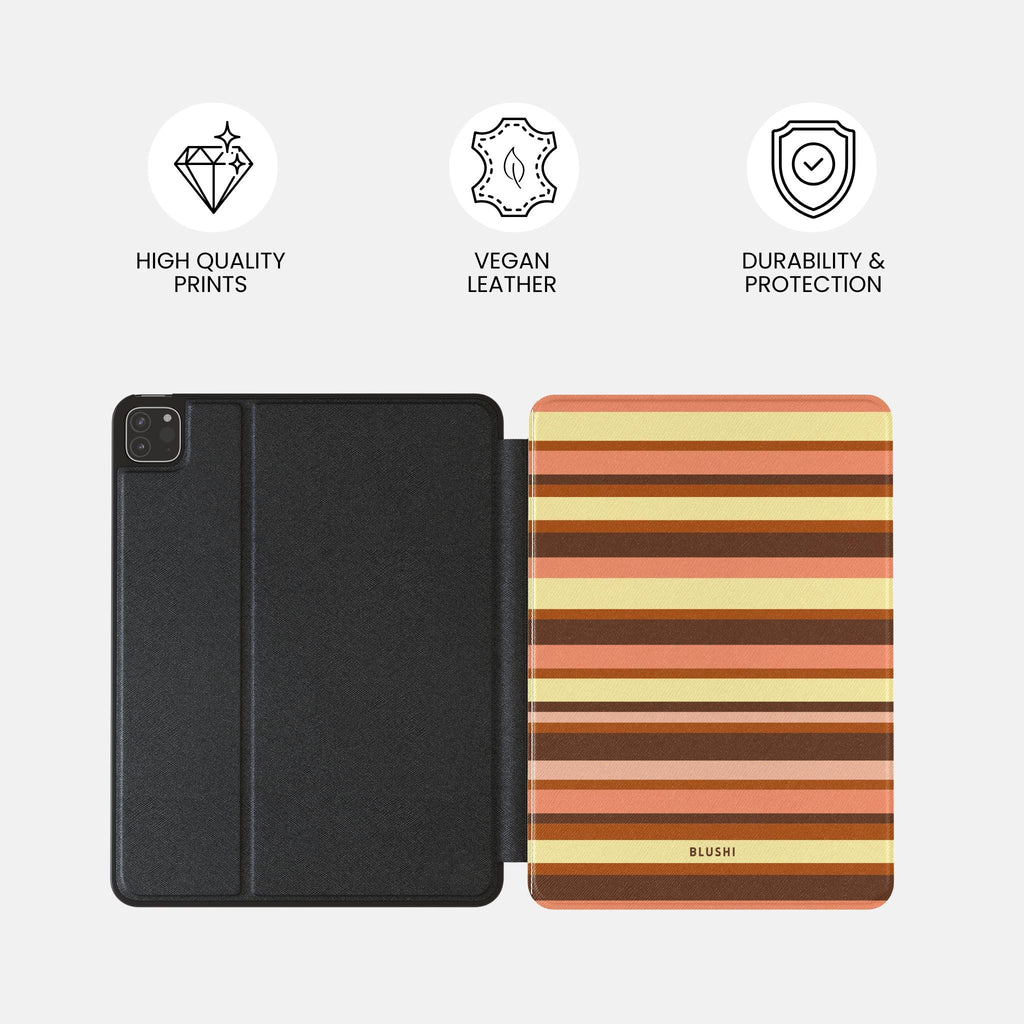 Terracotta -  Striped iPad Case