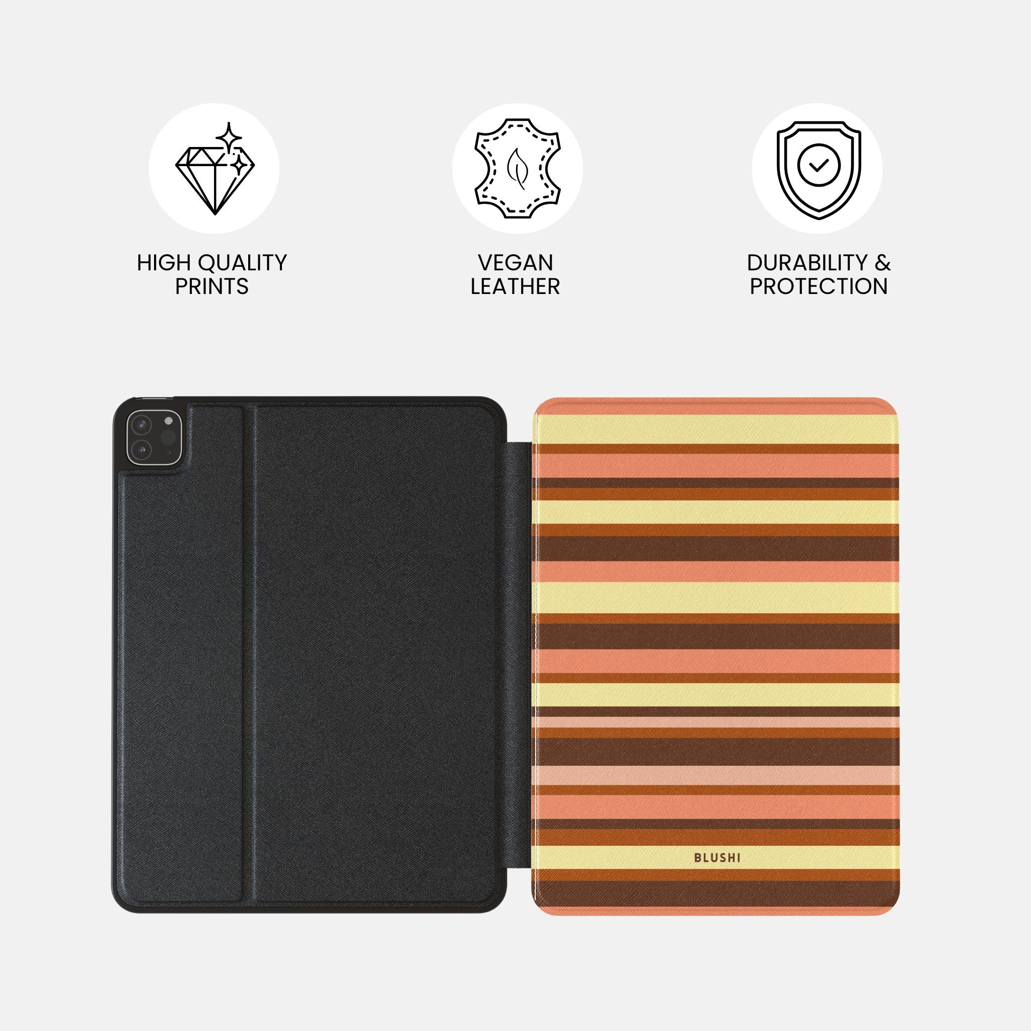 Terracotta -  Striped iPad Case