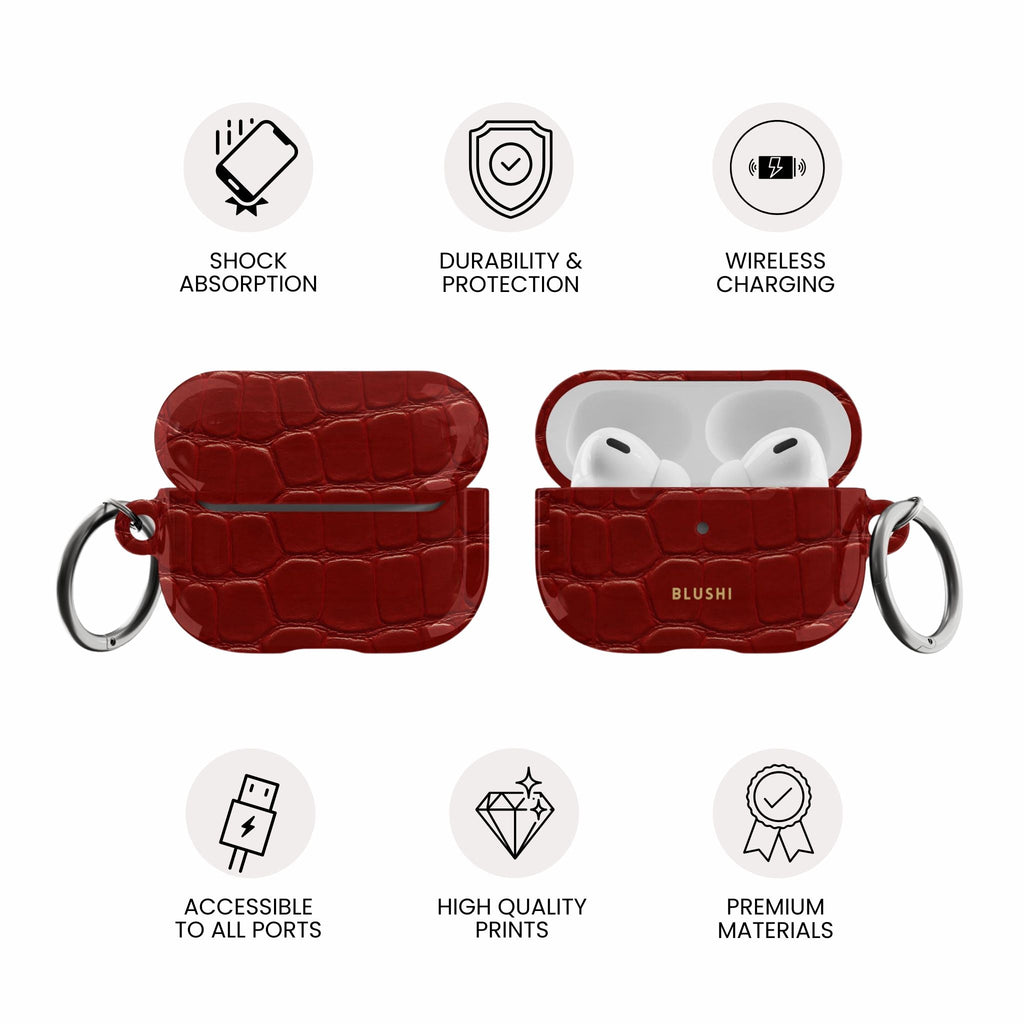 Red Croco AirPods Case