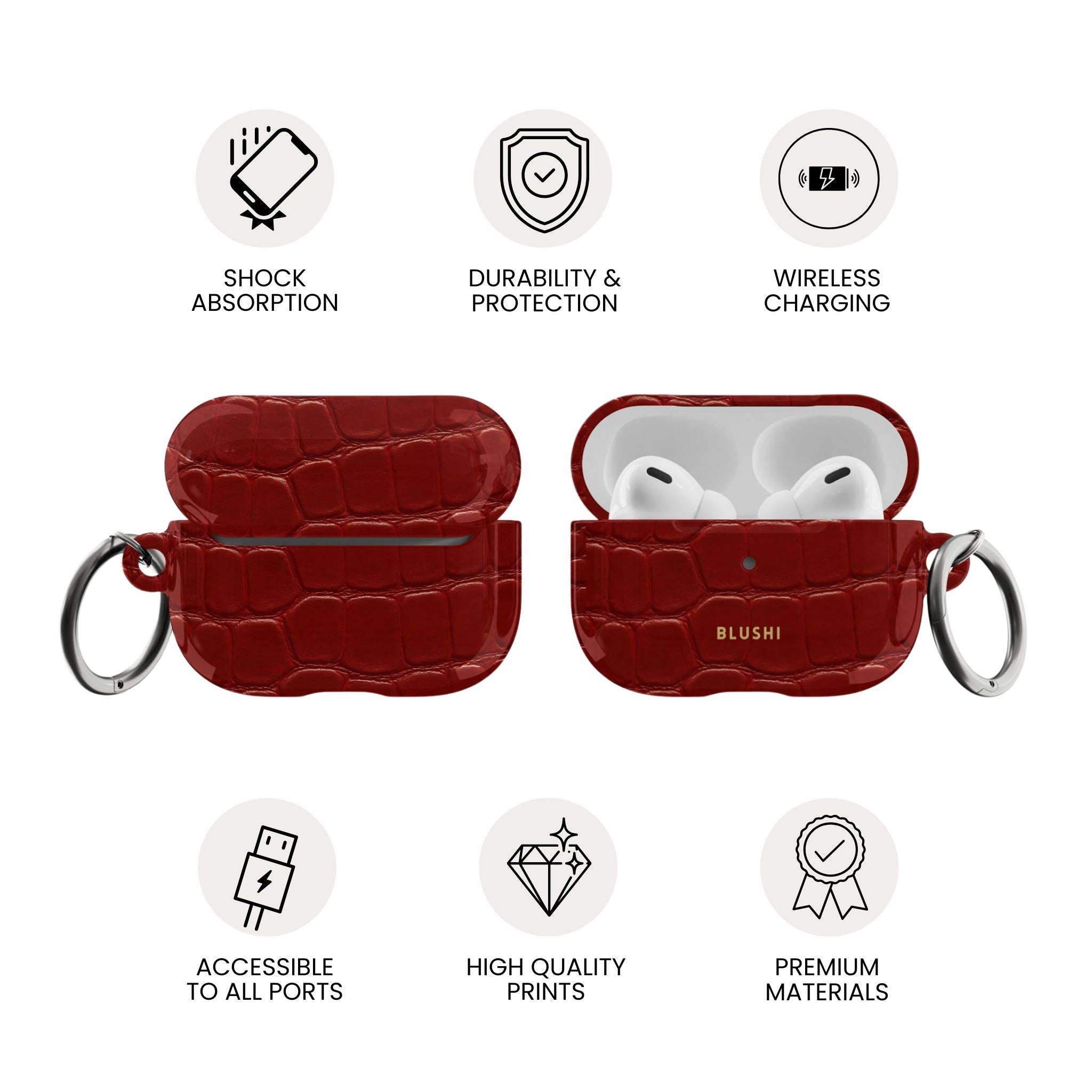 Red Croco AirPods Case