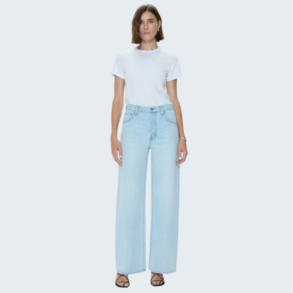 PISTOLA Tate High Rise Bowed Wide Leg Jean